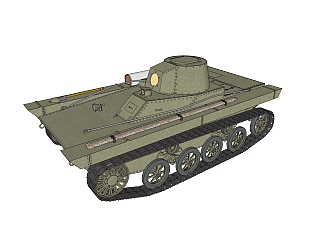 现代轻型<em>水</em>陆坦克草图大师模型，<em>水</em>陆坦克sketchup模型...