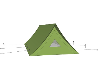 现代简约户外帐篷skp模型，帐篷sketchup模型下载
