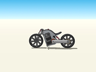现代摩托车<em>机车</em>草图大师模型，摩托车sketchup模型