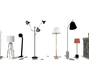 家庭落地灯客厅su模型下载、家庭落地灯客厅草图大师模型下载