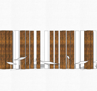 现代造型景墙草图大师模型，景墙sketchup模型免费下载
