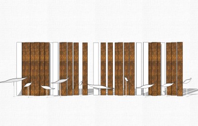 现代造型景墙草图大师模型，景墙sketchup模型免费下载