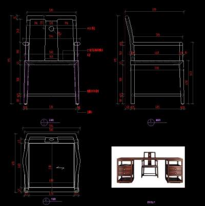 新中式家具椅子书椅图库CAD图纸