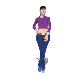 时尚女人草图大师模型，人物su模型下载