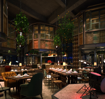 复古音乐餐厅CAD施工图，音乐餐厅CAD图纸下载