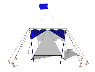 现代简约户外帐篷草图大师模型，帐篷skb文件下载