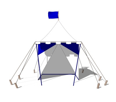 现代简约户外帐篷草图大师模型，帐篷skb文件下载