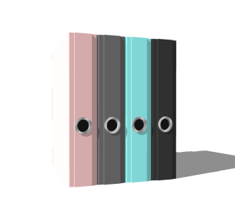 现代彩色文件夹组合草图大师模型，彩色文件夹组合sketchup模型免费下载