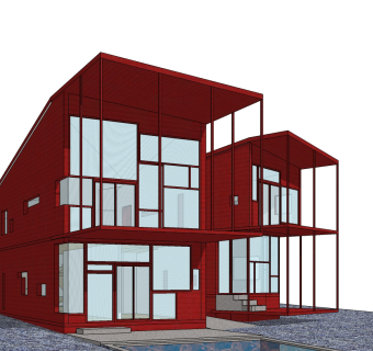 斯蒂文·霍尔作品屋子草图大师模型下载