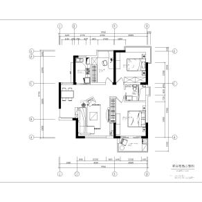 两室一厅户型图CAD施工图附完工照片，户型图CAD建筑图纸下载