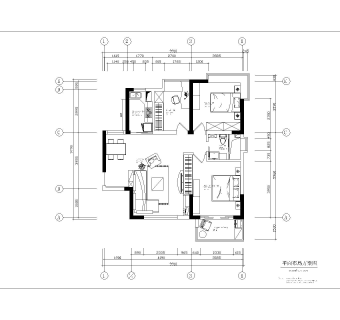 两室一厅户型图CAD施工图附完工照片，户型图CAD建筑图纸下载