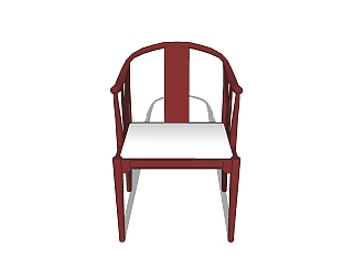 中式精品单椅SU模型，单椅sketchup模型下载