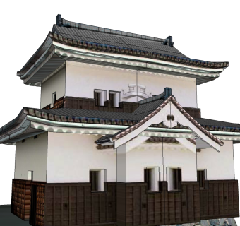 日式建筑草图大师模型下载、日式建筑su模型下载