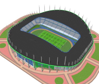 体育馆草图大师模型，体育馆SU模型下载