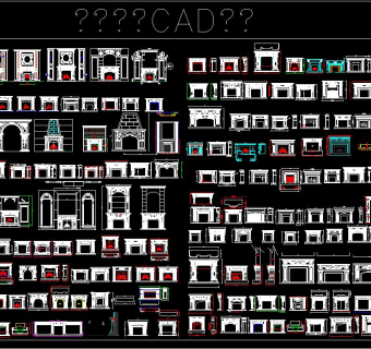 欧式壁炉CAD图集，欧式壁炉设计装修图