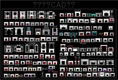 欧式壁炉CAD图集，欧式壁炉设计装修图