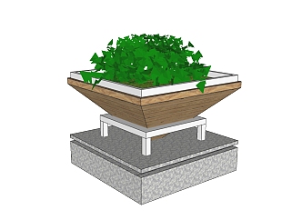现代植物盆栽sketchup模型，盆栽草图大师模型下载