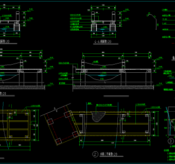 仿古建筑景观施工图，古建筑CAD图纸下载