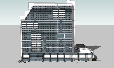 现代办公楼草图大师模型，办公楼sketchup模型