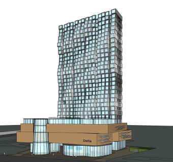 现代高层办公楼草图大师模型，高层办公楼sketchup模型免费下载