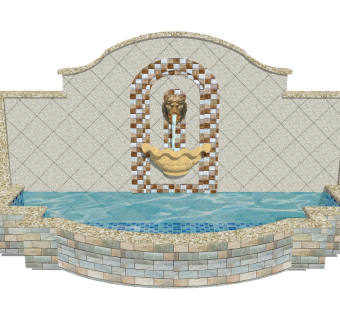 欧式景观墙草图大师模型，景墙sketchup模型下载