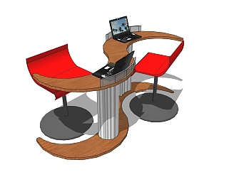 现代吧台椅草图大师模型下载，吧台椅sketchup模型