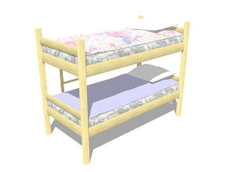 现代上下<em>儿童床</em>草图大师模型，<em>儿童床</em>sketchup模型下载