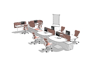 办公用品办工桌su模型，办工桌sketchup模型，办工桌草图大师素材下载