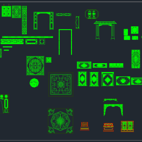 各类中式图块拱门CAD拱门雕花,图库CAD建筑图纸下载