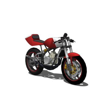 现代摩托车免费su模型，摩托车sketchup模型下载