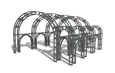 欧式铁艺廊架草图大师模型，铁艺廊架sketchup模型下载