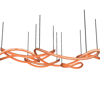 现代异形艺术吊灯sketchup模型，吊灯skb文件下载