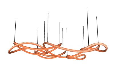 现代异形艺术吊灯sketchup模型，吊灯skb文件下载