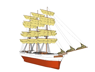现代帆船免费su模型，现代帆船sketchup模型，帆船su...