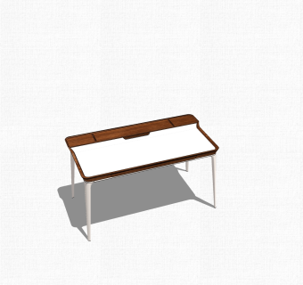 现代简约办公桌su模型，办公桌skp模型下载