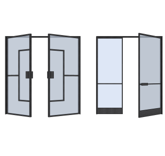 现代玻璃门草图大师模型，玻璃门SU模型下载