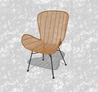 现代镂空背靠单人椅su模型，休闲椅草图大师模型下载