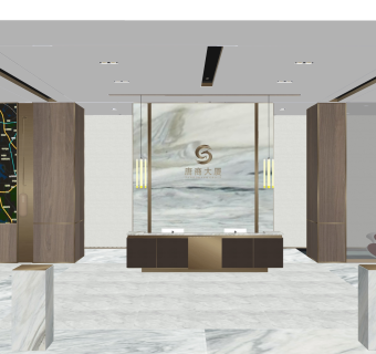 新中式售楼处su模型,销售中心sketchup模型下载