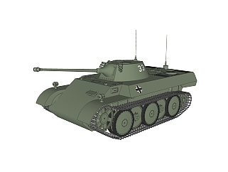 1602豹式坦克草图大师模型，豹式<em>坦克su模型</em>下载