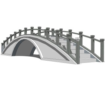 拱桥草图大师模型下载，sketchup拱桥模型分享
