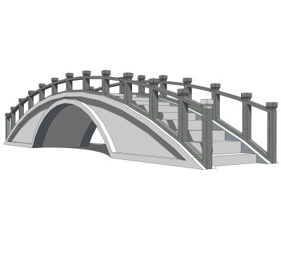 拱桥草图大师模型下载，sketchup拱桥模型分享