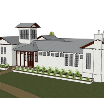 中式别墅草图大师模型，别墅设计sketchup模型下载