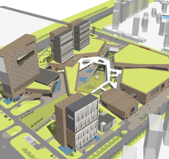 现代办公楼草图大师模型，办公楼sketchup模型免费下载