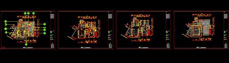 祥细家装户型图三居CAD，免费下载