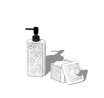 现代沐浴露肥皂sketchup模型，洗漱用品草图大师模型下载