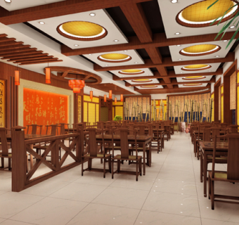 大型中餐厅装修图效果图加CAD施工图