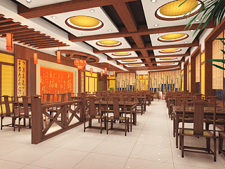 大型中餐厅装修图效果图加CAD施工图