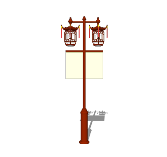 中式路灯草图大师模型，路灯su模型下载