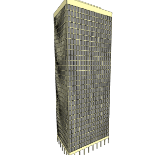 贝聿铭作品办公大楼草图大师模型、贝聿铭作品办公大楼su模型下载