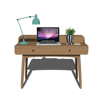 现代书桌草图大师模型下载、现代书桌su模型下载